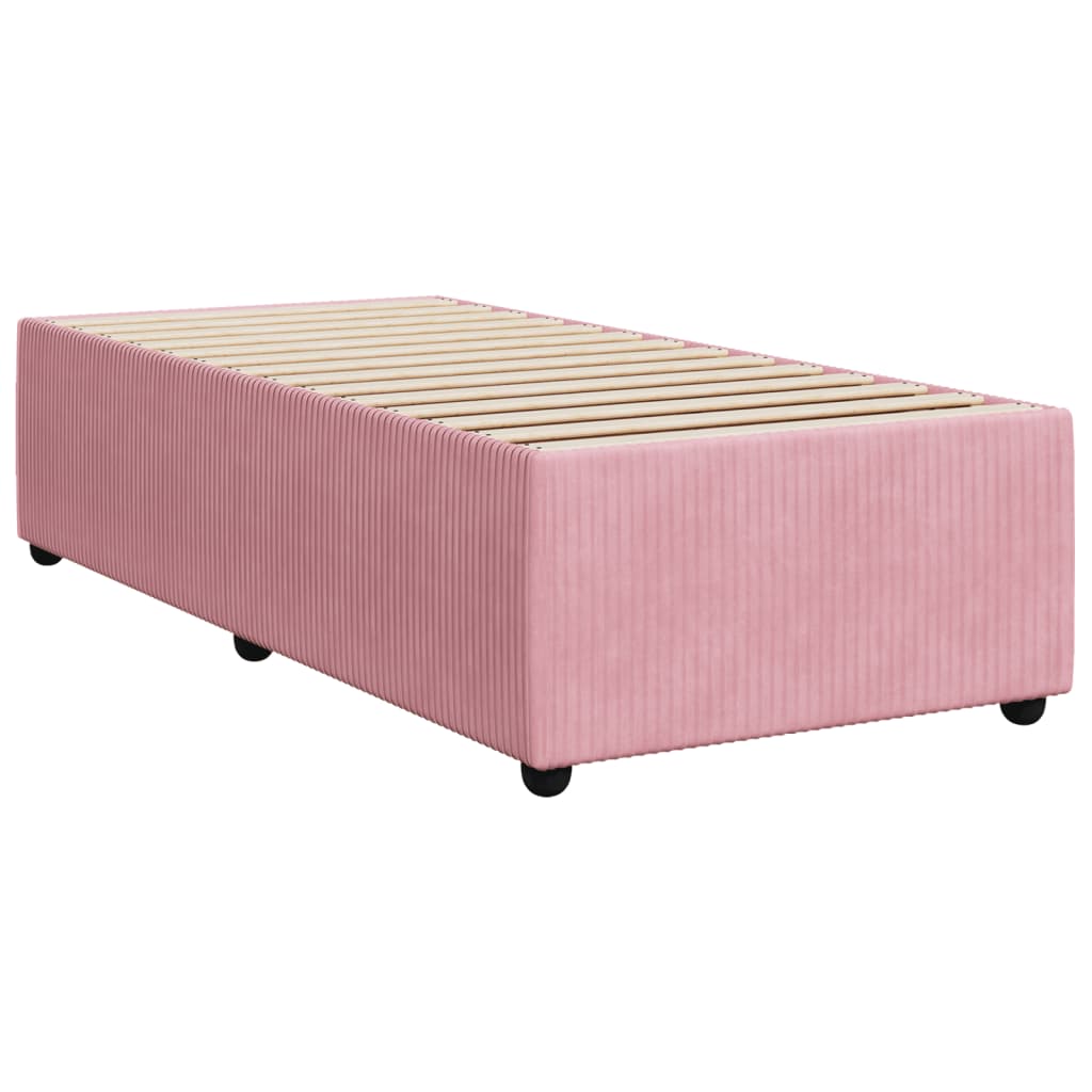 Box Spring Postel S Matrací Samet Růžová