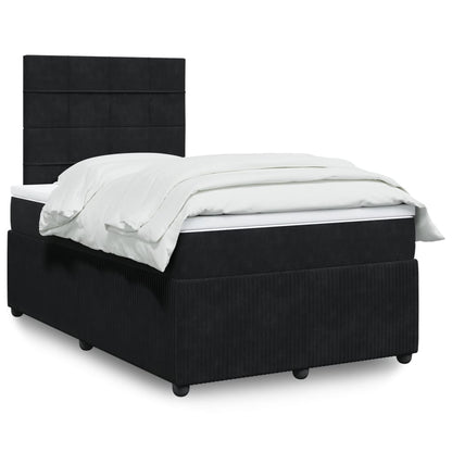 Box Spring Postel S Matrací Černá Samet Černá