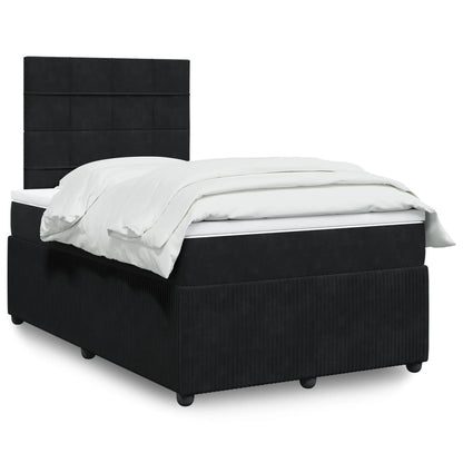 Box Spring Postel S Matrací Černá Samet Černá