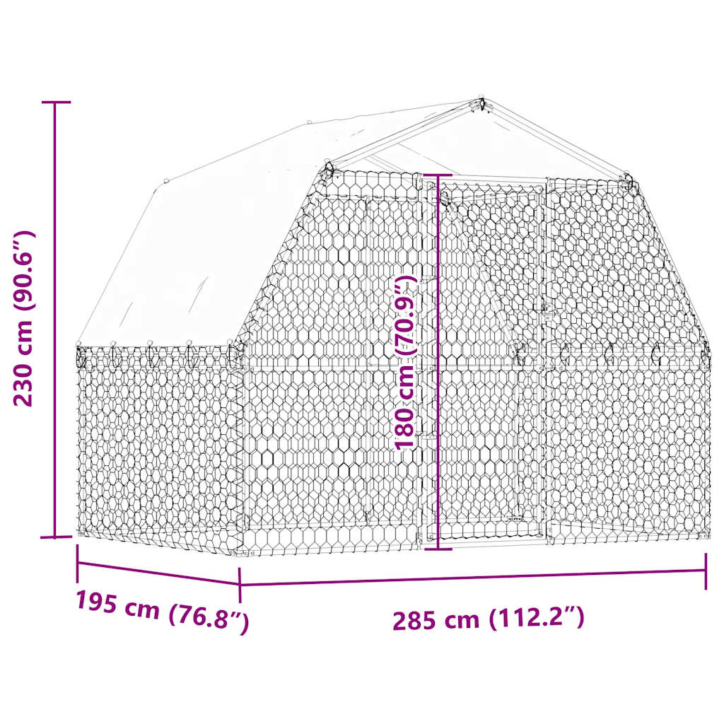 Kotec Pro Psy Se Střechou A Dvířky Stříbrný Pozinkovaná Ocel