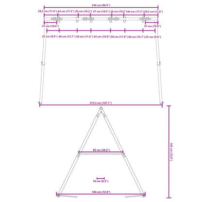 Houpací Rám Pro Venkovní Použití S 6 Závěsnými Háky Modrý Ocel