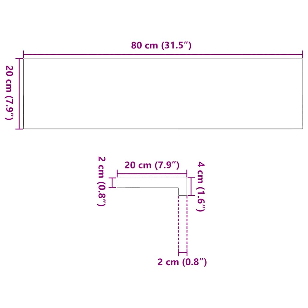 Okenní Parapety 2 Ks Neošetřené 80X20X2Cm Masivní Dubové Dřevo