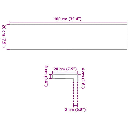 Okenní Parapety 2 Ks Neošetřené 100X20X2Cm Masivní Dubové Dřevo