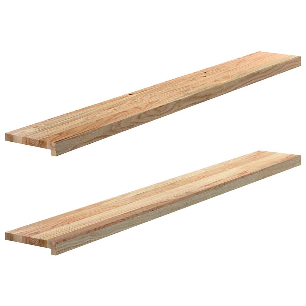 Okenní Parapety 2 Ks Neošetřené 70X15X2Cm Masivní Dubové Dřevo Přírodní