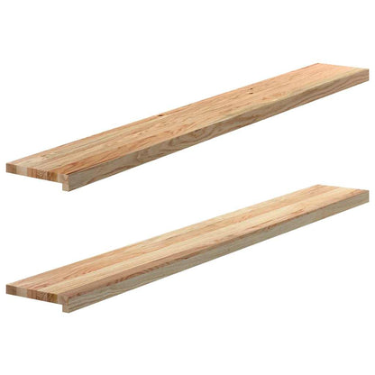 Okenní Parapety 2 Ks Neošetřené 70X15X2Cm Masivní Dubové Dřevo Přírodní