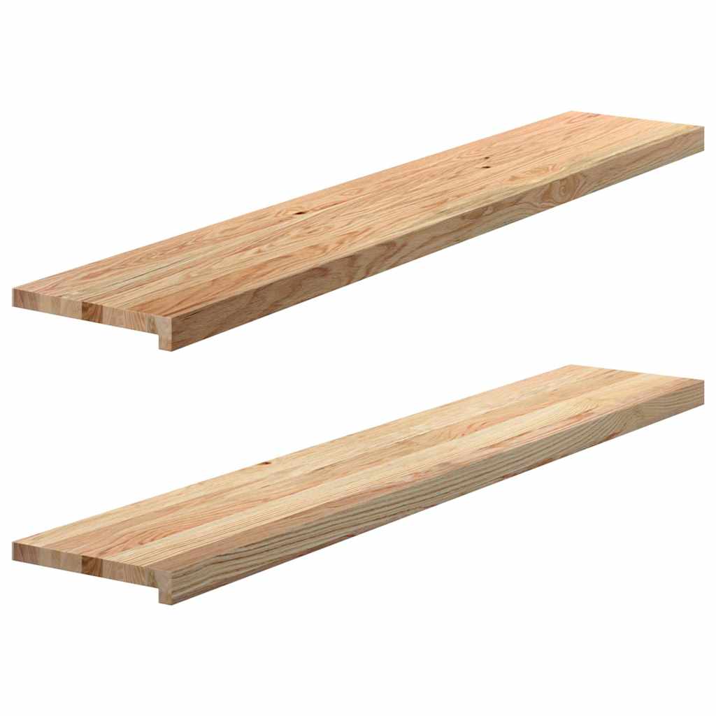 Okenní Parapety 2 Ks Neošetřené 140X25X2Cm Masivní Dubové Dřevo