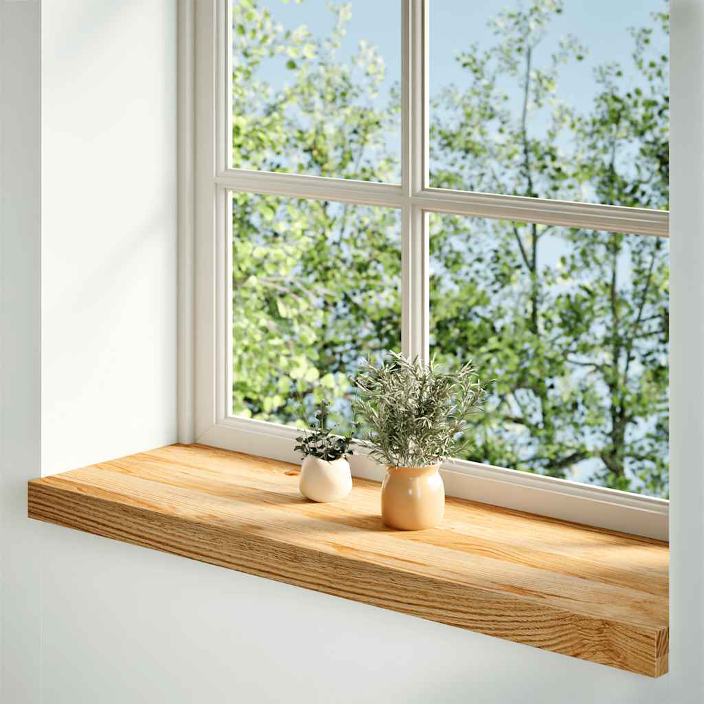 Okenní Parapety 2Ks Světle Hnědé 90X30X2Cm Masivní Dubové Dřevo