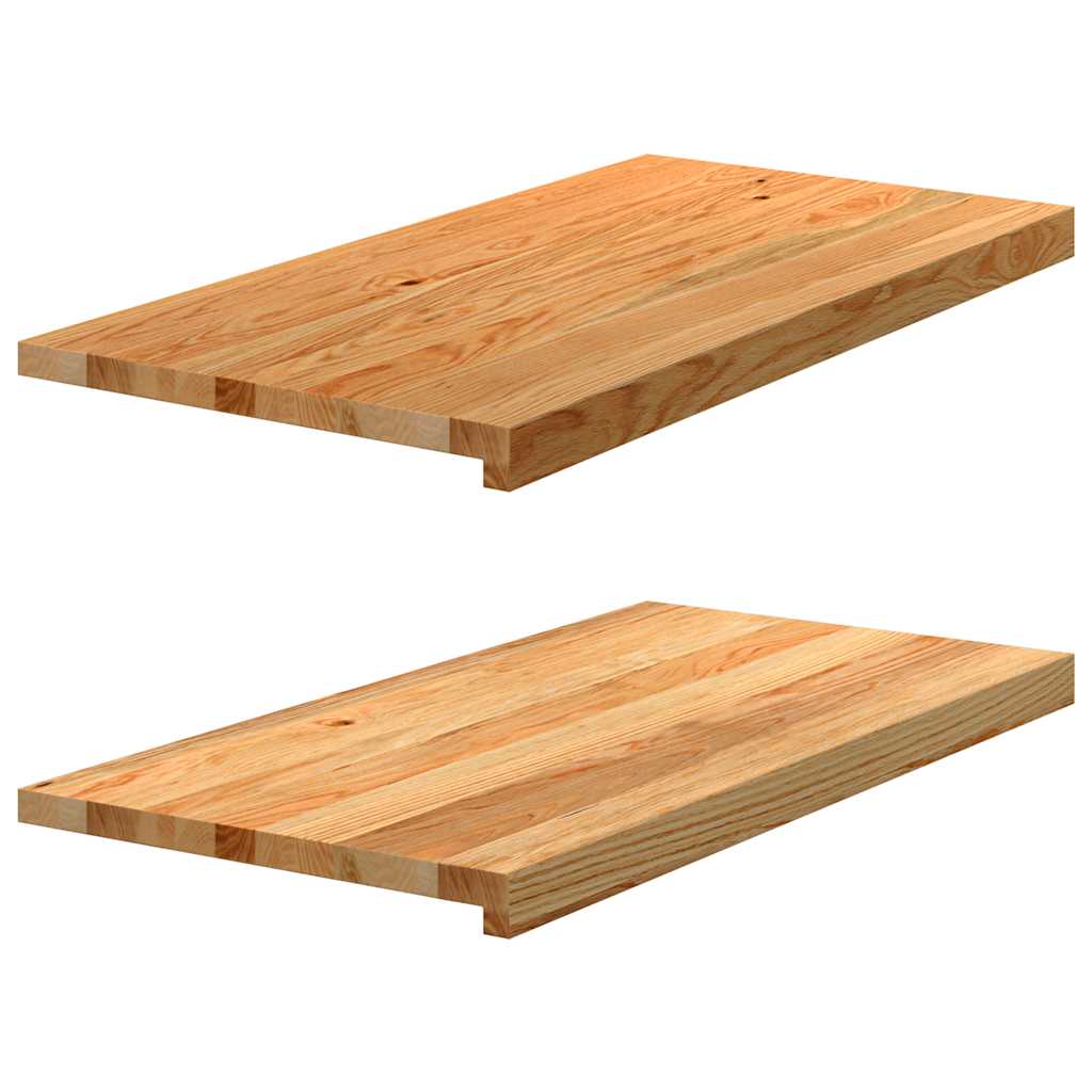 Okenní Parapety 2Ks Světle Hnědé 80X40X2 Cm Masivní Dub