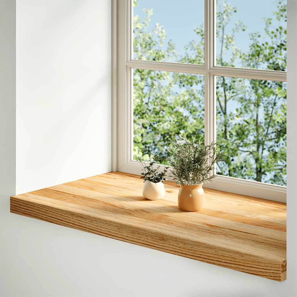 Okenní Parapety 2Ks Světle Hnědé 80X40X2 Cm Masivní Dub
