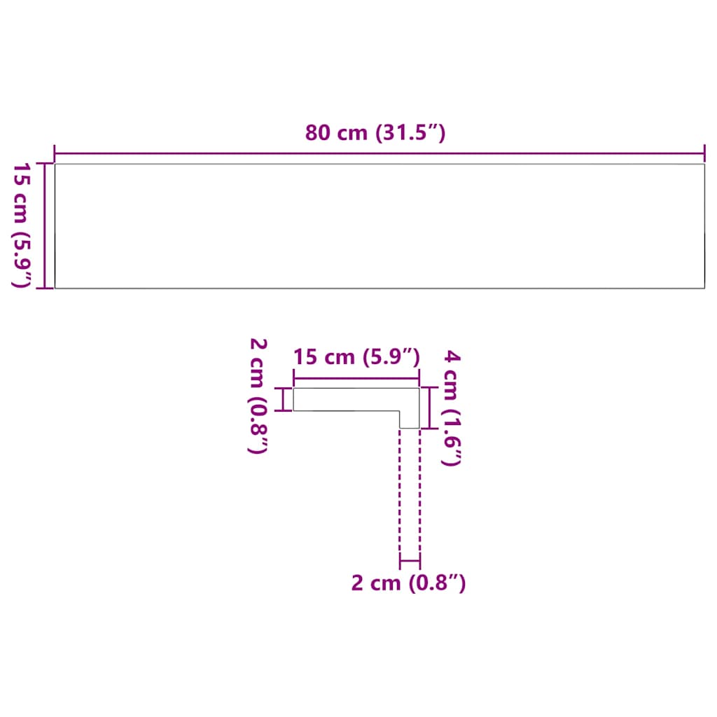 Okenní Parapety 2Ks Tmavě Hnědé 80X15X2Cm Masivní Dub Tmavě Hnědá