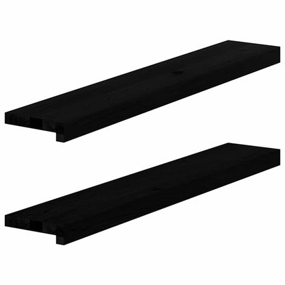 Okenní Parapety 2Ks Tmavě Hnědé 80X15X2Cm Masivní Dub Tmavě Hnědá