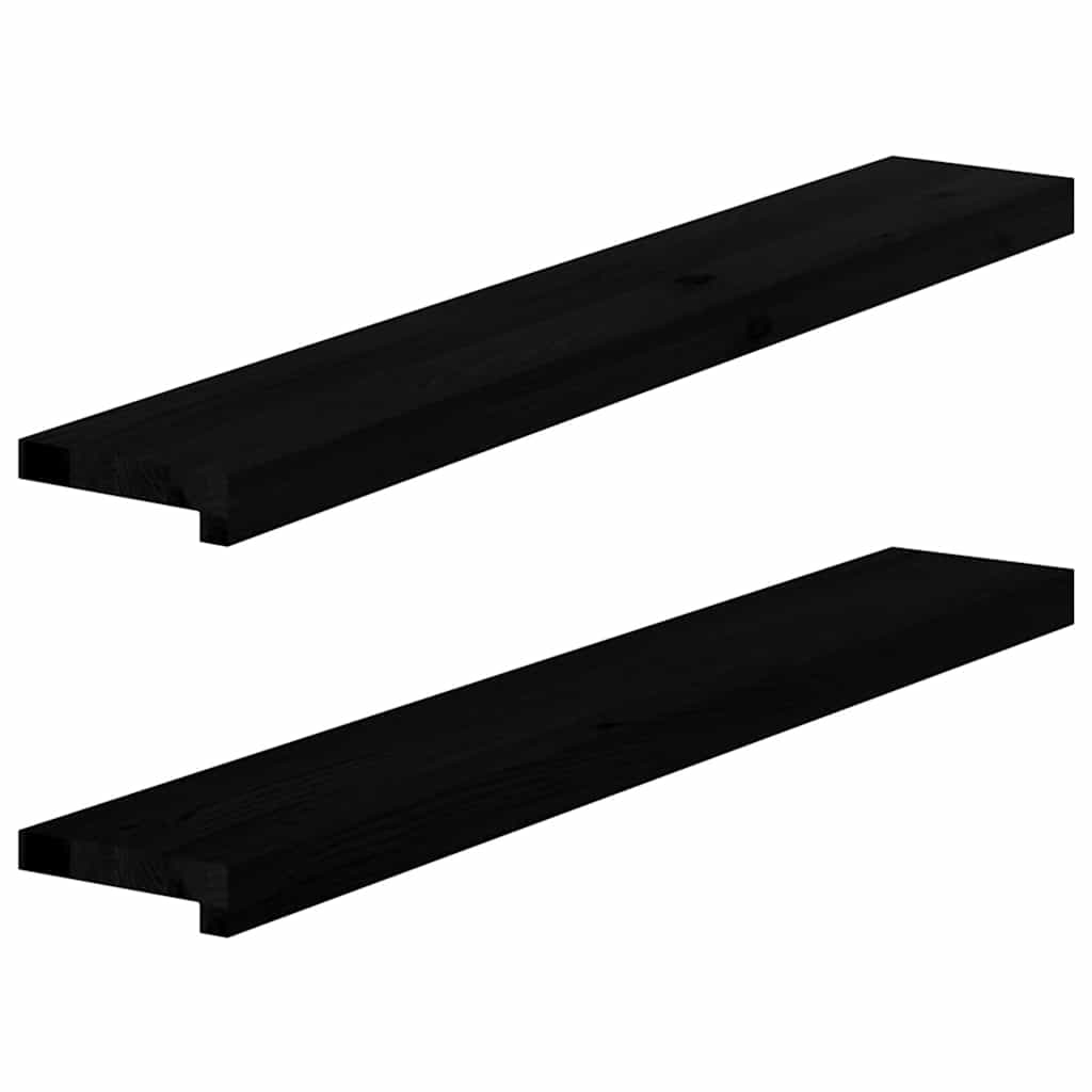 Okenní Parapety 2Ks Tmavě Hnědé 80X15X2Cm Masivní Dub Tmavě Hnědá