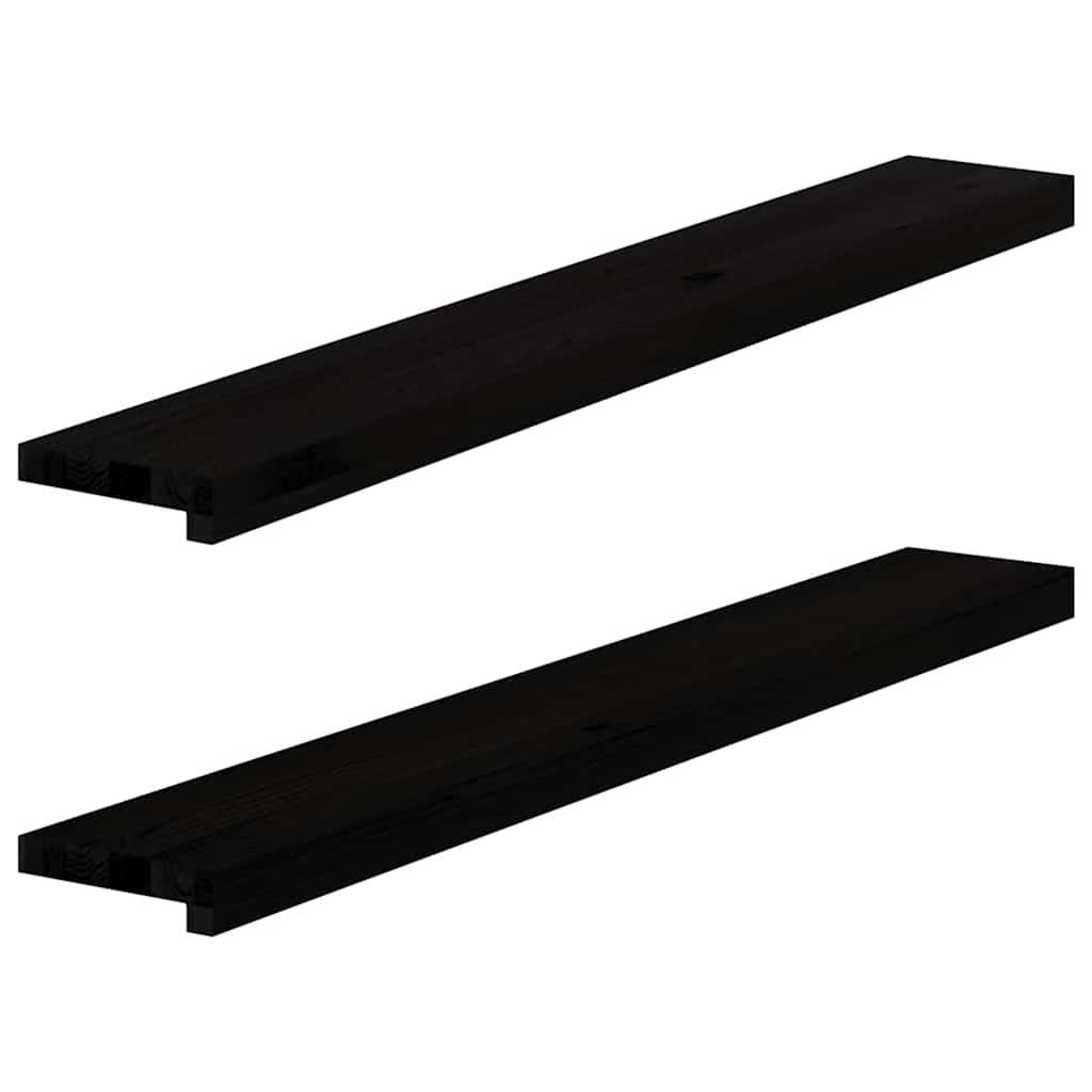 Okenní Parapety 2Ks Tmavě Hnědé 80X15X2Cm Masivní Dub Tmavě Hnědá