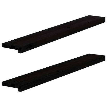 Okenní Parapety 2Ks Tmavě Hnědé 80X15X2Cm Masivní Dub Tmavě Hnědá