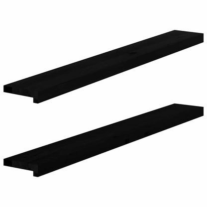 Okenní Parapety 2Ks Tmavě Hnědé 80X15X2Cm Masivní Dub Tmavě Hnědá