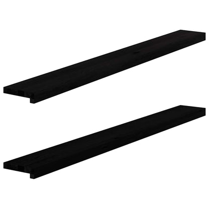 Okenní Parapety 2Ks Tmavě Hnědé 80X15X2Cm Masivní Dub Tmavě Hnědá