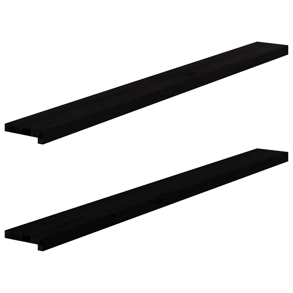 Okenní Parapety 2Ks Tmavě Hnědé 80X15X2Cm Masivní Dub Tmavě Hnědá