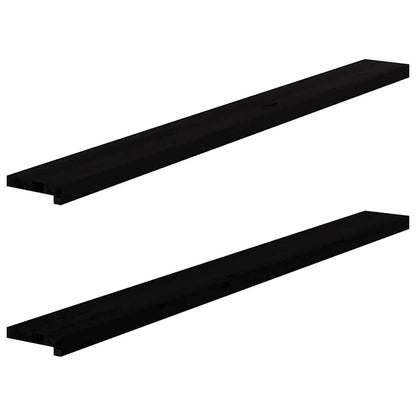 Okenní Parapety 2Ks Tmavě Hnědé 80X15X2Cm Masivní Dub Tmavě Hnědá