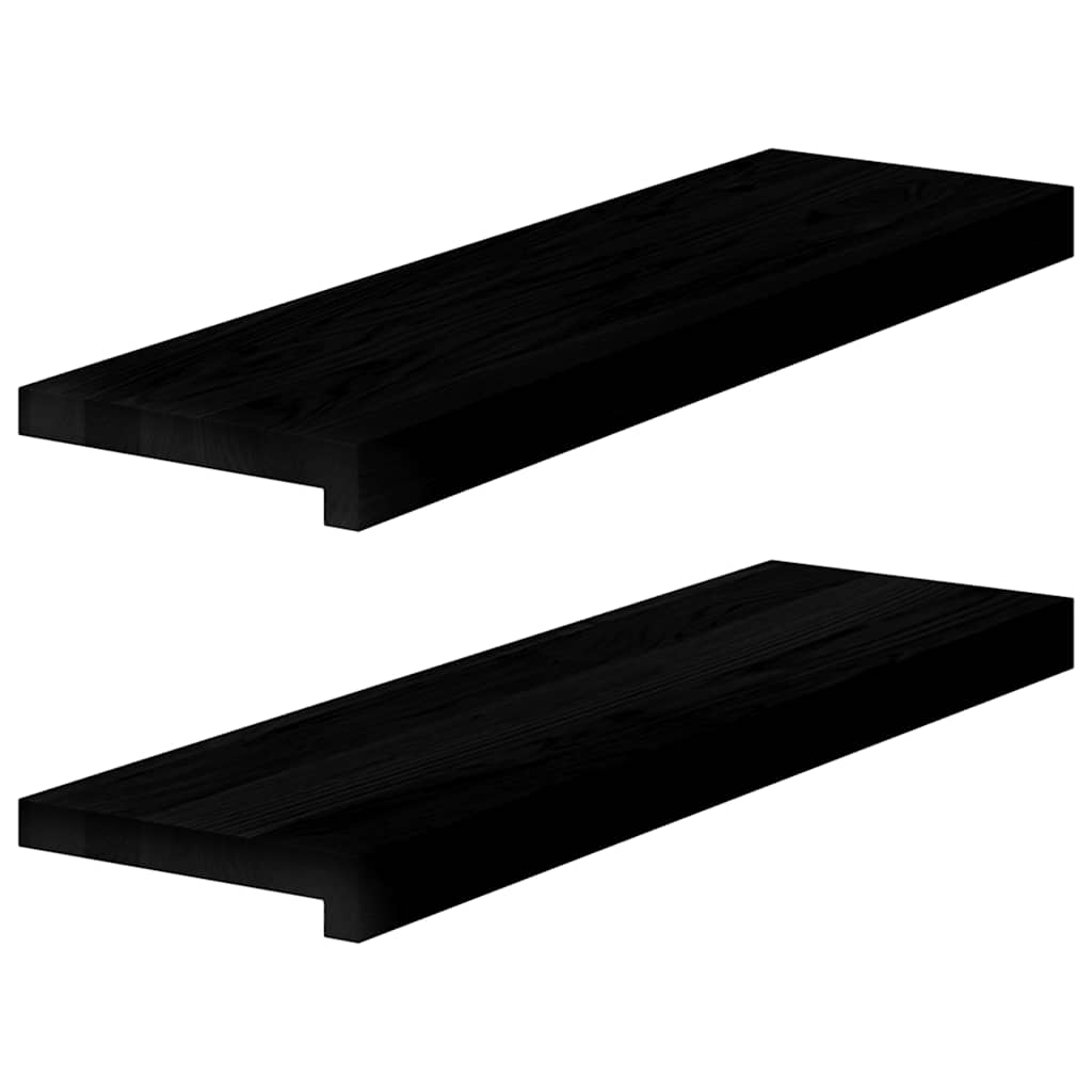 Okenní Parapety 2Ks Tmavě Hnědé 80X15X2Cm Masivní Dub Tmavě Hnědá
