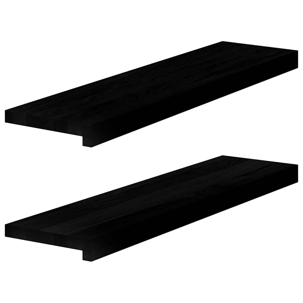 Okenní Parapety 2Ks Tmavě Hnědé 80X15X2Cm Masivní Dub Tmavě Hnědá