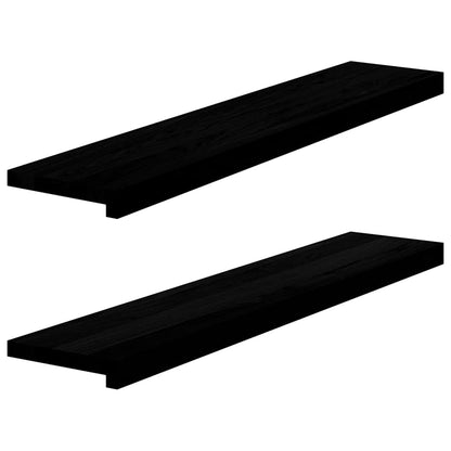 Okenní Parapety 2Ks Tmavě Hnědé 80X15X2Cm Masivní Dub Tmavě Hnědá