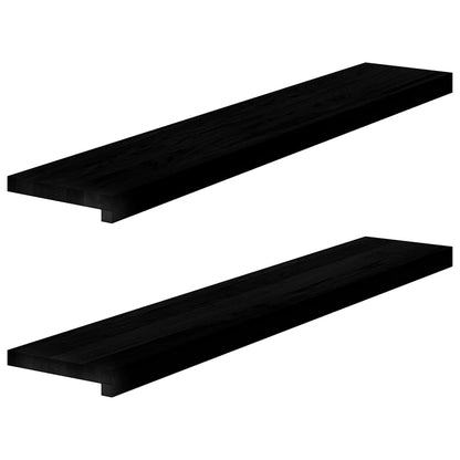 Okenní Parapety 2Ks Tmavě Hnědé 80X15X2Cm Masivní Dub Tmavě Hnědá