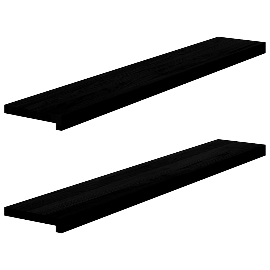 Okenní Parapety 2Ks Tmavě Hnědé 80X15X2Cm Masivní Dub Tmavě Hnědá
