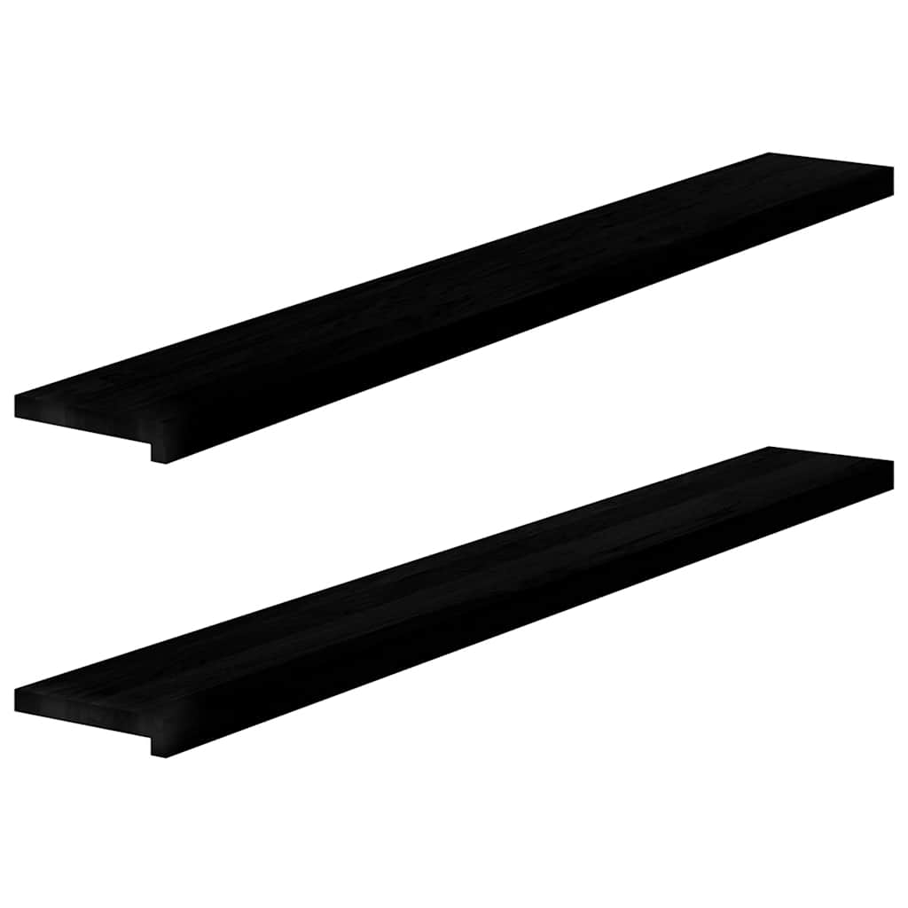 Okenní Parapety 2Ks Tmavě Hnědé 80X15X2Cm Masivní Dub Tmavě Hnědá