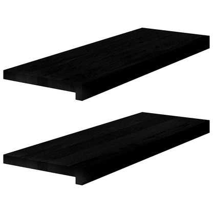 Okenní Parapety 2Ks Tmavě Hnědé 80X15X2Cm Masivní Dub Tmavě Hnědá