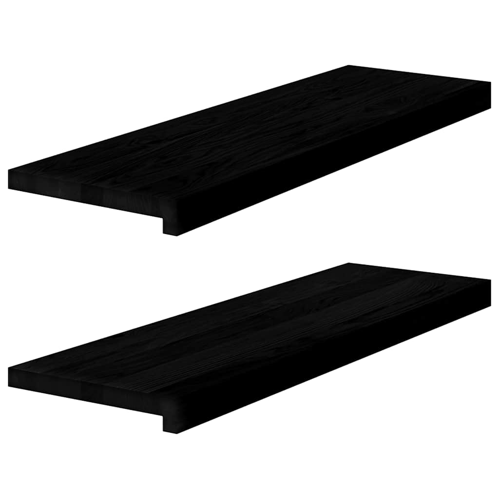 Okenní Parapety 2Ks Tmavě Hnědé 80X15X2Cm Masivní Dub Tmavě Hnědá