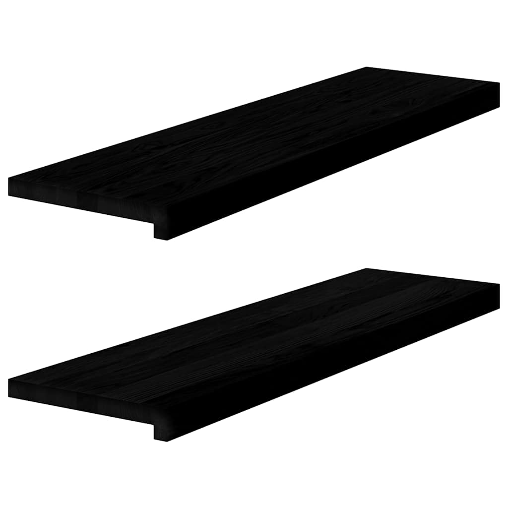 Okenní Parapety 2Ks Tmavě Hnědé 80X15X2Cm Masivní Dub Tmavě Hnědá