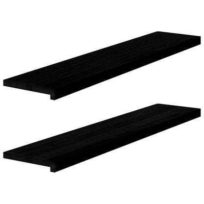 Okenní Parapety 2Ks Tmavě Hnědé 80X15X2Cm Masivní Dub Tmavě Hnědá