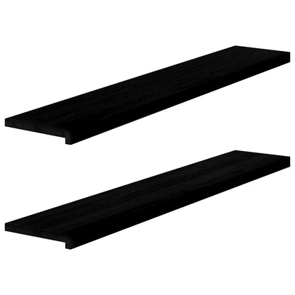 Okenní Parapety 2Ks Tmavě Hnědé 80X15X2Cm Masivní Dub Tmavě Hnědá