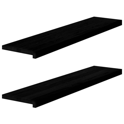 Okenní Parapety 2Ks Tmavě Hnědé 80X15X2Cm Masivní Dub Tmavě Hnědá