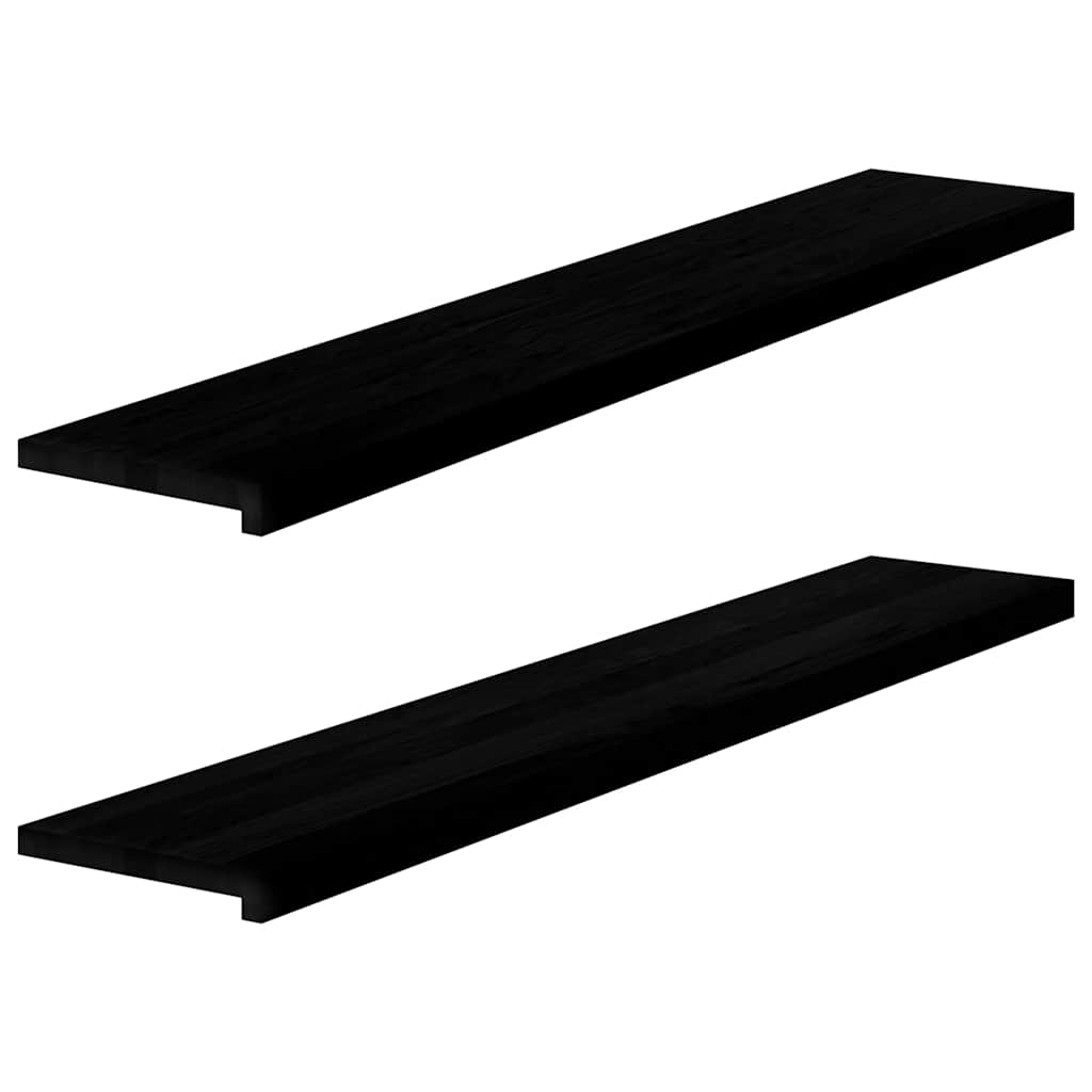 Okenní Parapety 2Ks Tmavě Hnědé 80X15X2Cm Masivní Dub Tmavě Hnědá