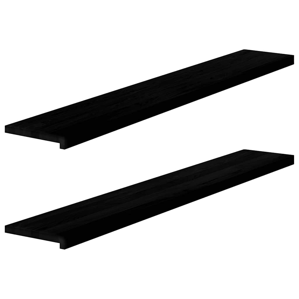 Okenní Parapety 2Ks Tmavě Hnědé 80X15X2Cm Masivní Dub Tmavě Hnědá