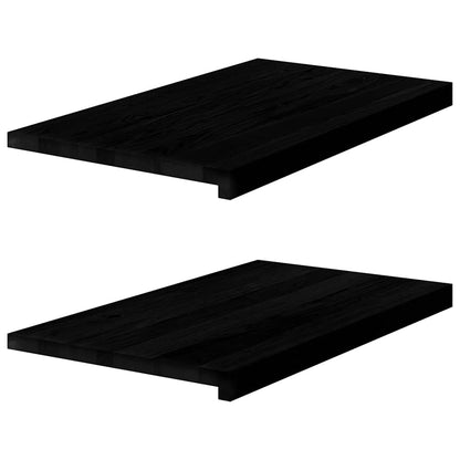 Okenní Parapety 2Ks Tmavě Hnědé 80X15X2Cm Masivní Dub Tmavě Hnědá
