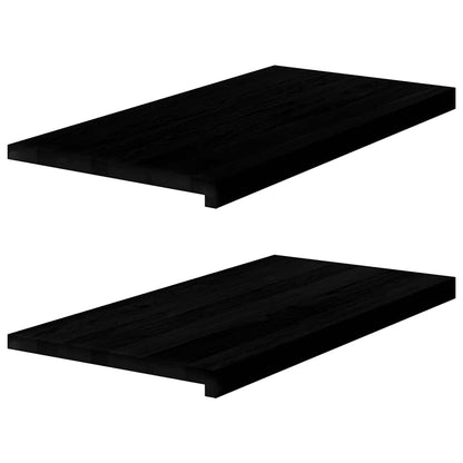 Okenní Parapety 2Ks Tmavě Hnědé 80X15X2Cm Masivní Dub Tmavě Hnědá