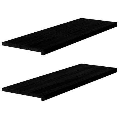 Okenní Parapety 2Ks Tmavě Hnědé 80X15X2Cm Masivní Dub Tmavě Hnědá