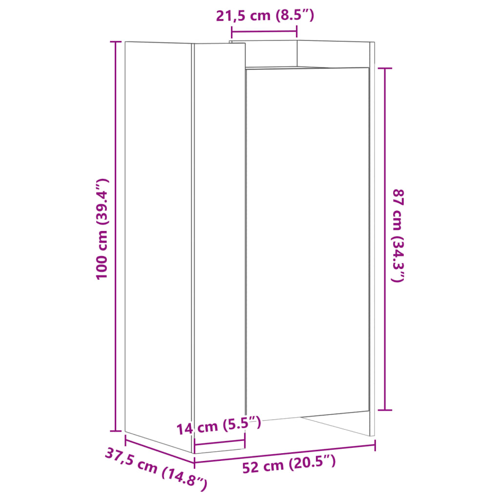 Botník 52 X 37,5 X 100 Cm Kompozitní Dřevo