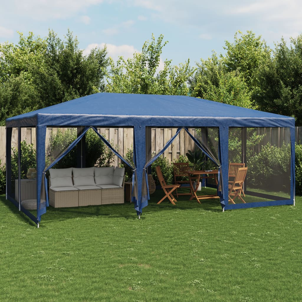 Party Stan Se 4 Síťovanými Bočnicemi Modrý Hdpe Modrá