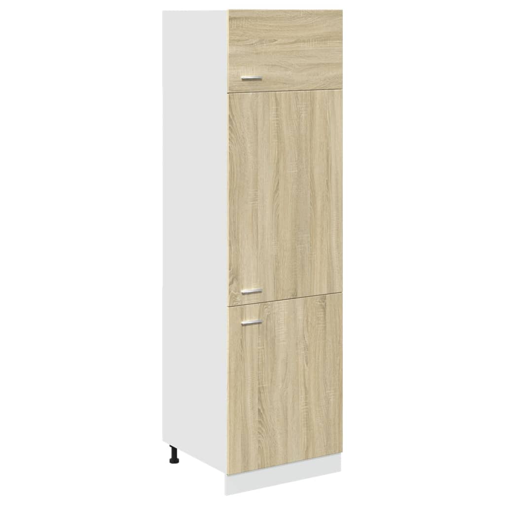 Skříň Pro Vestavnou Lednici 60X57X207 Cm Dřevotříska Dub Sonoma