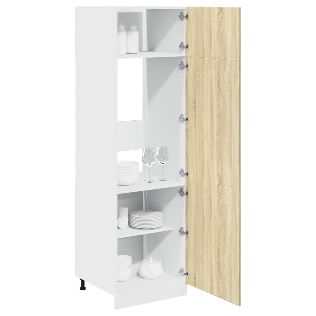 Skříň Pro Vestavnou Lednici 60X57X207 Cm Dřevotříska Dub Sonoma