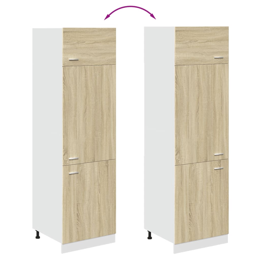 Skříň Pro Vestavnou Lednici 60X57X207 Cm Dřevotříska Dub Sonoma