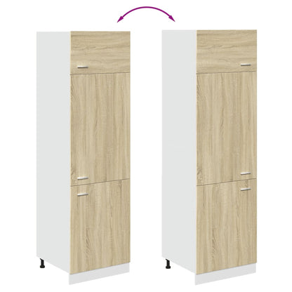 Skříň Pro Vestavnou Lednici 60X57X207 Cm Dřevotříska Dub Sonoma