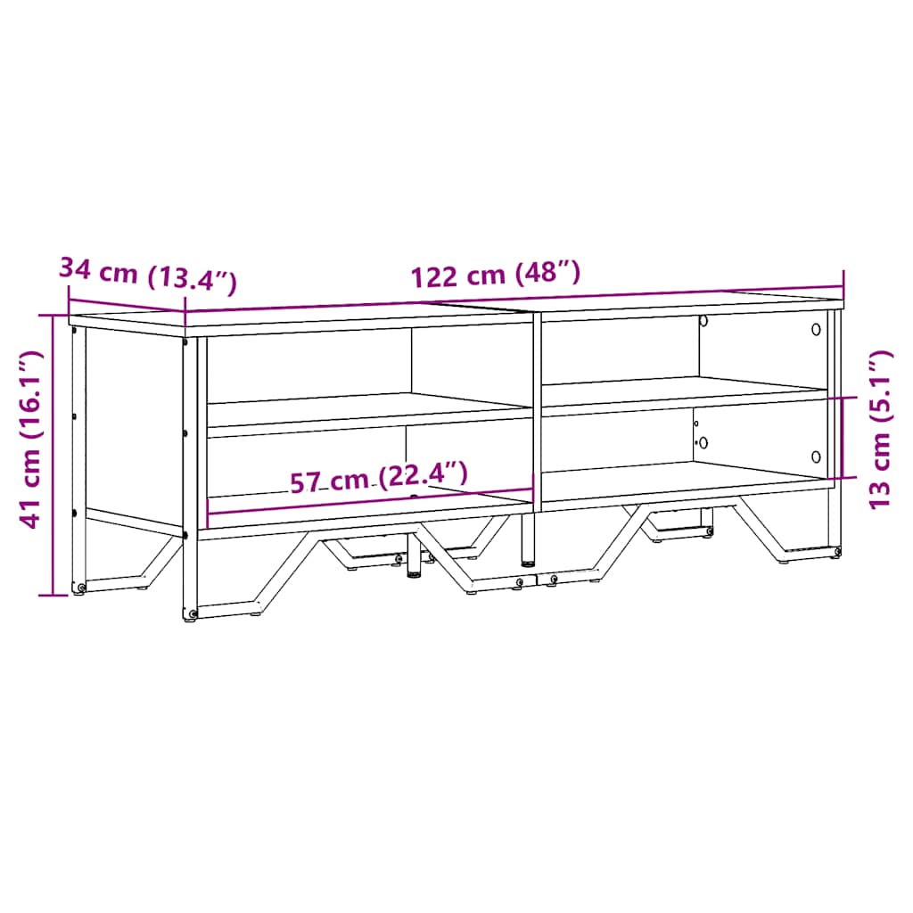 Tv Skříňka 122 X 34 X 41 Cm Kompozitní Dřevo
