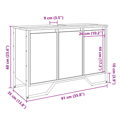 Koupelnová Skříňka Pod Umyvadlo 91X35X60Cm Kompozit