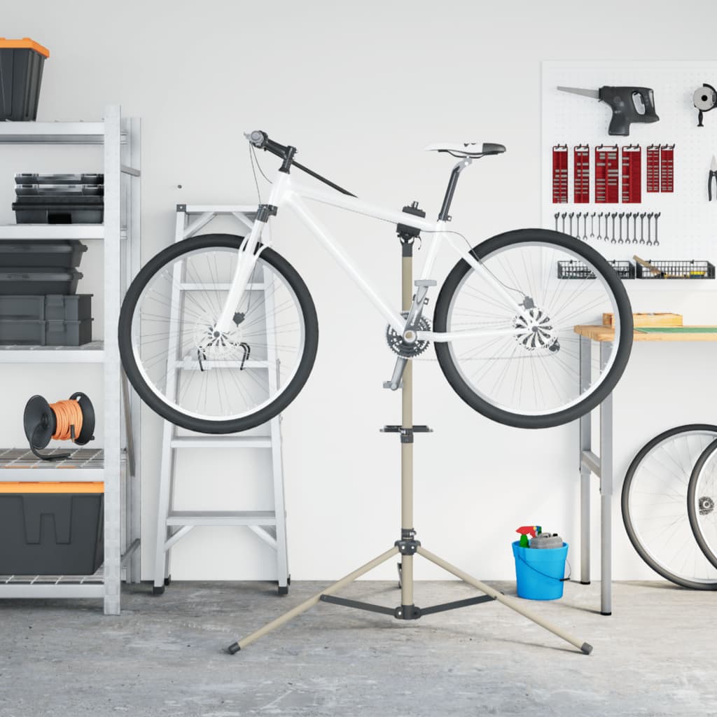 Stojan Na Opravu Jízdních Kol Skládací Nastavitelný 120–165 Cm Taupe