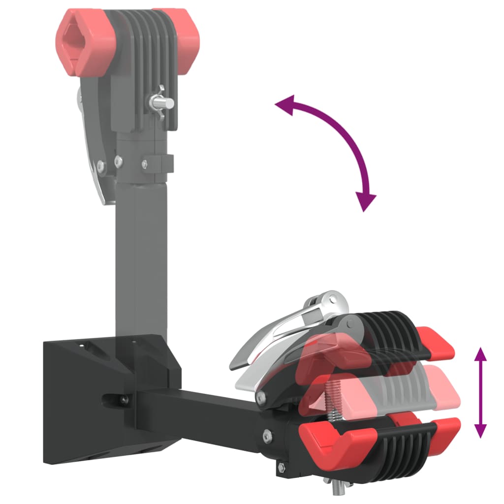 Nástěnný Stojan Na Opravu Kol Skládací Červený A Černý Ocel