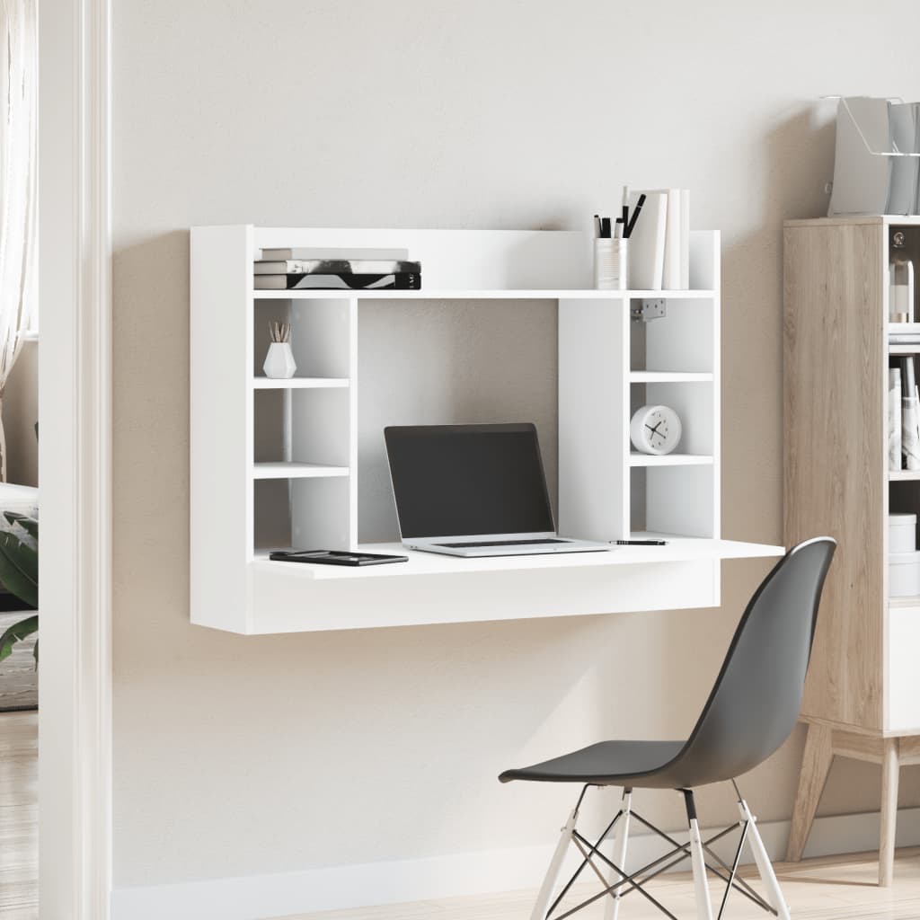 Nástěnný Psací Stůl Bílý 105 X 48 X 75 Cm Kompozitní Dřevo